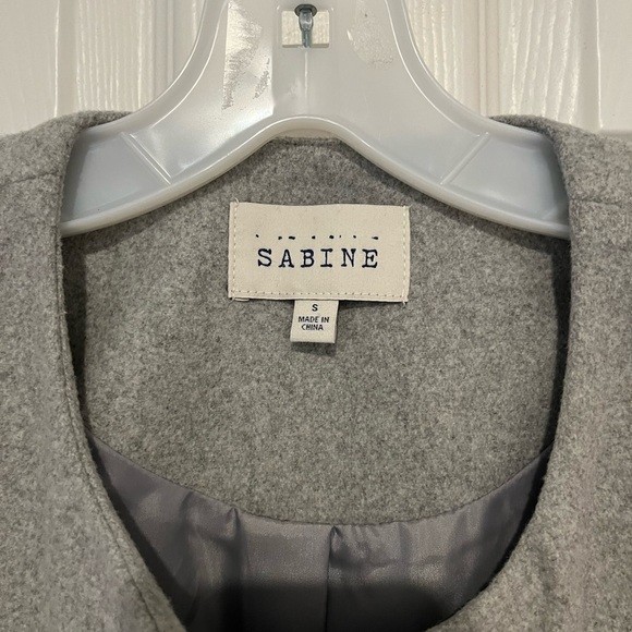 Sabine Colorblock Coat Size Small Pink Gray Navy Collarless - Picture 4 of 5